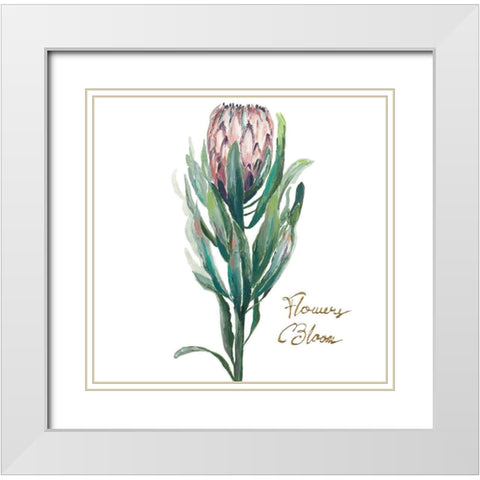 Protea II White Modern Wood Framed Art Print with Double Matting by Pinto, Patricia