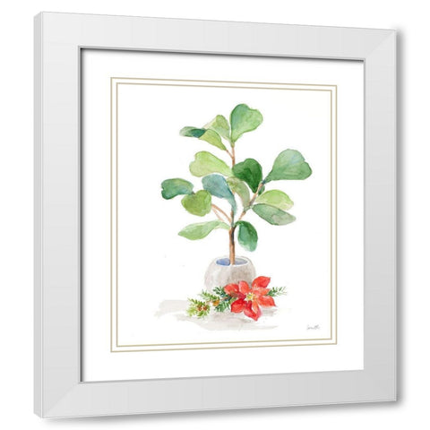 Fiddle Fig Tree III White Modern Wood Framed Art Print with Double Matting by Loreth, Lanie