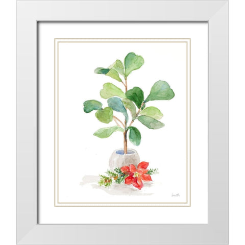 Fiddle Fig Tree III White Modern Wood Framed Art Print with Double Matting by Loreth, Lanie