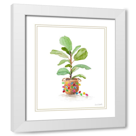 Fiddle Fig Tree II White Modern Wood Framed Art Print with Double Matting by Loreth, Lanie