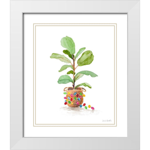 Fiddle Fig Tree II White Modern Wood Framed Art Print with Double Matting by Loreth, Lanie
