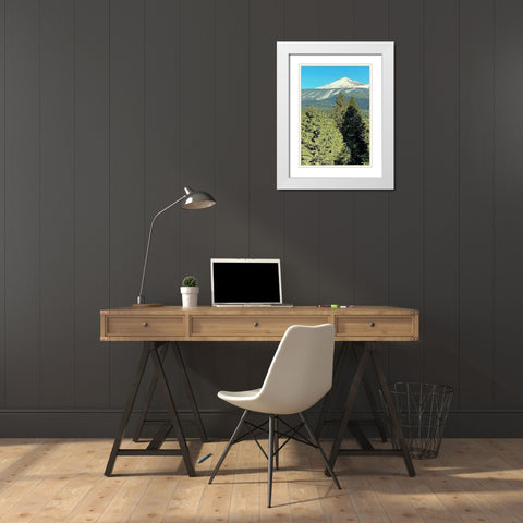 A 3D View White Modern Wood Framed Art Print with Double Matting by Coppel, Anna