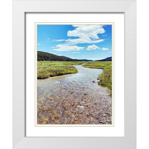 Rocky Stream White Modern Wood Framed Art Print with Double Matting by Coppel, Anna
