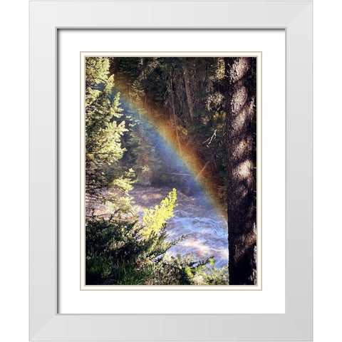 Stream and Rainbow Collide White Modern Wood Framed Art Print with Double Matting by Coppel, Anna