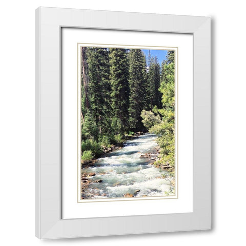 Mountain River White Modern Wood Framed Art Print with Double Matting by Coppel, Anna
