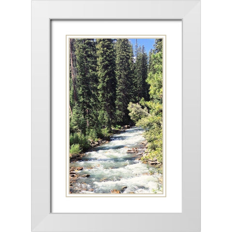 Mountain River White Modern Wood Framed Art Print with Double Matting by Coppel, Anna