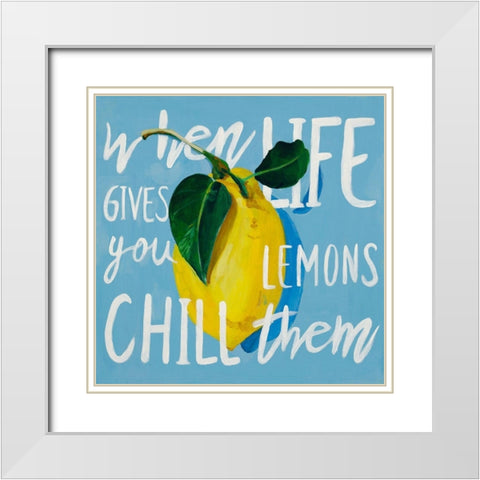 When Life Gives You Lemons White Modern Wood Framed Art Print with Double Matting by Goodrich, Chelsea