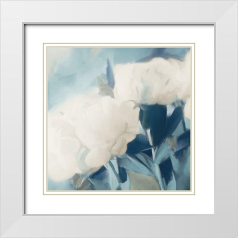 White Roses II White Modern Wood Framed Art Print with Double Matting by Meneely, Dan
