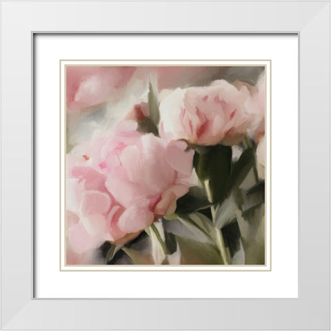 Floral Arrangement II White Modern Wood Framed Art Print with Double Matting by Meneely, Dan