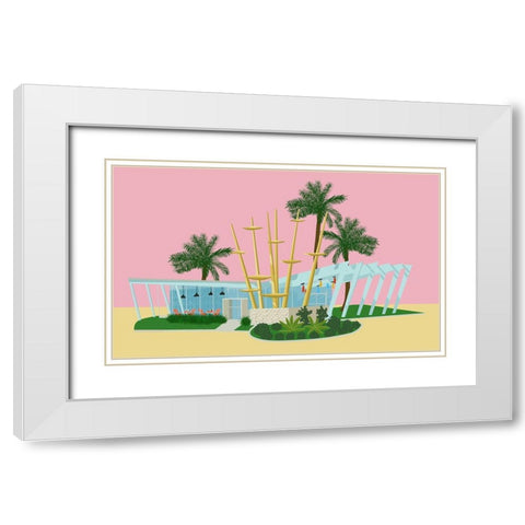 80s Style White Modern Wood Framed Art Print with Double Matting by Bucheli, Jen