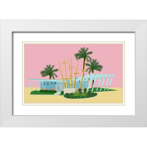 80s Style White Modern Wood Framed Art Print with Double Matting by Bucheli, Jen