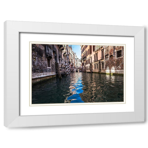Rivers of Venice White Modern Wood Framed Art Print with Double Matting by Bill Carson Photography