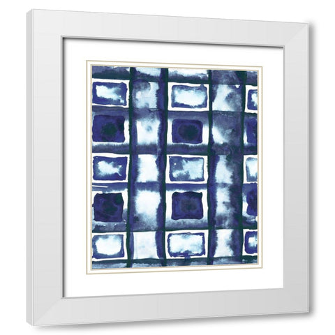 Shibori Box Pattern II White Modern Wood Framed Art Print with Double Matting by Medley, Elizabeth