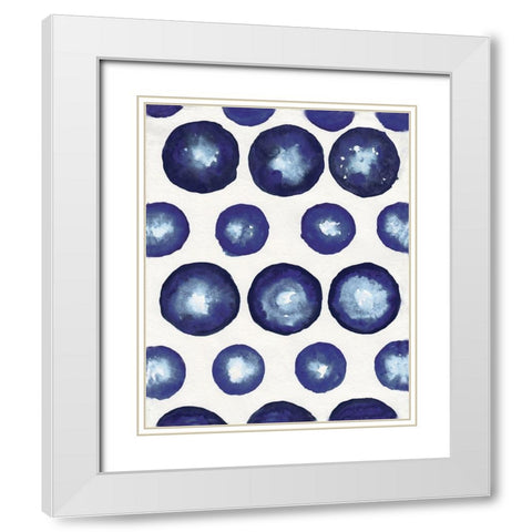 Shibori Dots White Modern Wood Framed Art Print with Double Matting by Medley, Elizabeth