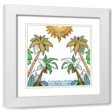 The Coastal Tropics White Modern Wood Framed Art Print with Double Matting by Del Sol, Ani