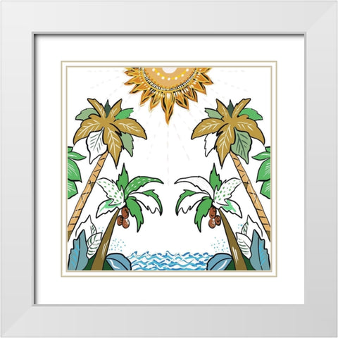 The Coastal Tropics White Modern Wood Framed Art Print with Double Matting by Del Sol, Ani
