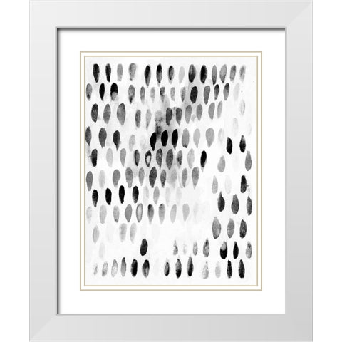Black Spots Pattern White Modern Wood Framed Art Print with Double Matting by Pinto, Patricia