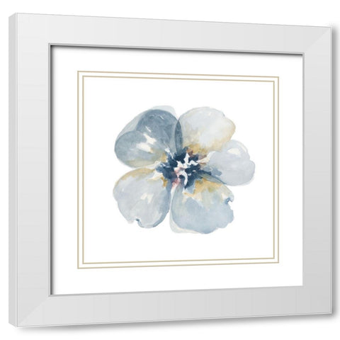 Indigo Blue White Modern Wood Framed Art Print with Double Matting by Pinto, Patricia