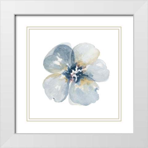 Indigo Blue White Modern Wood Framed Art Print with Double Matting by Pinto, Patricia