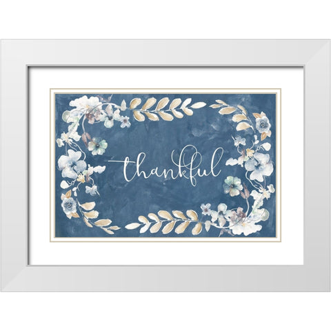 Thankful White Modern Wood Framed Art Print with Double Matting by Pinto, Patricia