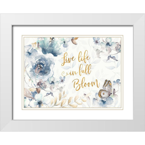 Full Bloom Life White Modern Wood Framed Art Print with Double Matting by Pinto, Patricia