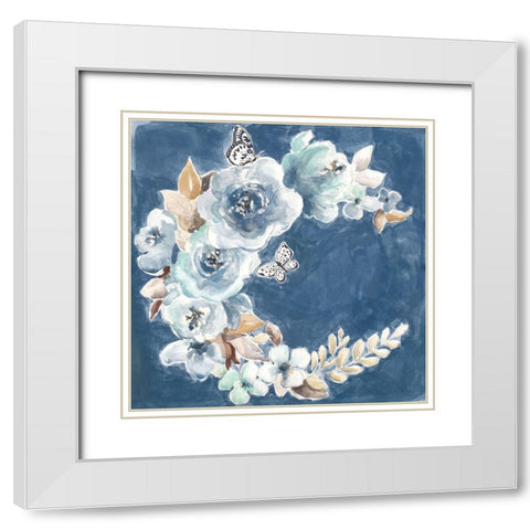 Wild Beauty Wreath White Modern Wood Framed Art Print with Double Matting by Pinto, Patricia
