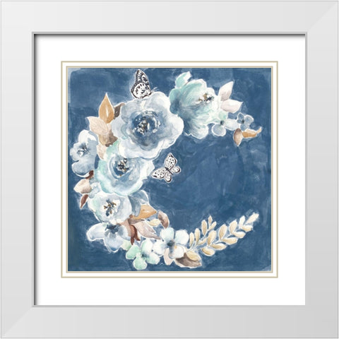 Wild Beauty Wreath White Modern Wood Framed Art Print with Double Matting by Pinto, Patricia