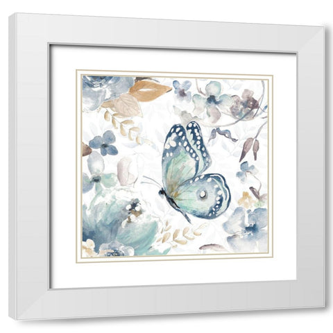 Butterfly Beauty I White Modern Wood Framed Art Print with Double Matting by Pinto, Patricia