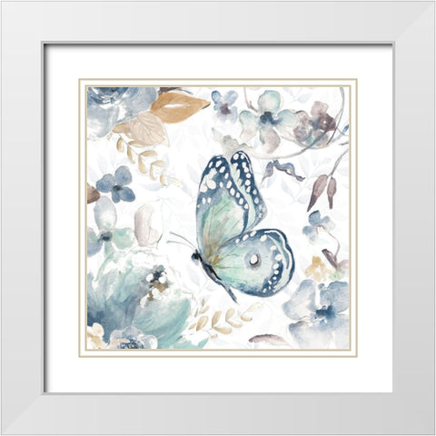 Butterfly Beauty I White Modern Wood Framed Art Print with Double Matting by Pinto, Patricia