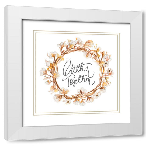 Gather Together White Modern Wood Framed Art Print with Double Matting by Gaynor, Janice