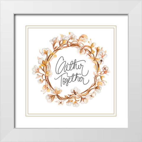 Gather Together White Modern Wood Framed Art Print with Double Matting by Gaynor, Janice