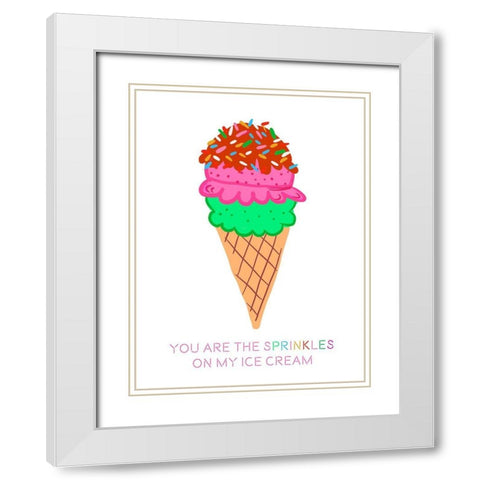 Sprinkles White Modern Wood Framed Art Print with Double Matting by Del Sol, Ani