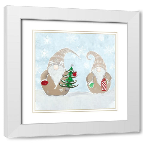 Jolly Gnomes III White Modern Wood Framed Art Print with Double Matting by Ritter, Gina