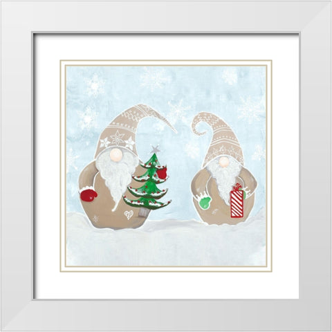 Jolly Gnomes III White Modern Wood Framed Art Print with Double Matting by Ritter, Gina