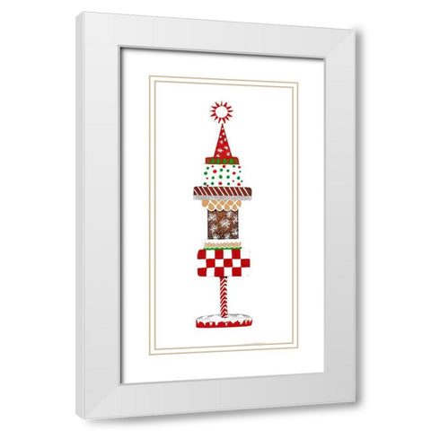 Christmas Cake Topper II White Modern Wood Framed Art Print with Double Matting by Ritter, Gina