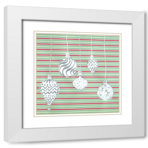 White Ornaments White Modern Wood Framed Art Print with Double Matting by Ritter, Gina