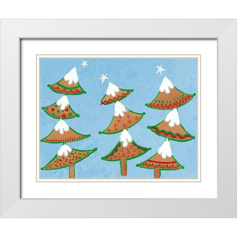 Gingerbread Christmas Craze White Modern Wood Framed Art Print with Double Matting by Ritter, Gina