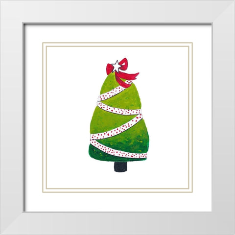 Fat Christmas Tree White Modern Wood Framed Art Print with Double Matting by Pinto, Patricia