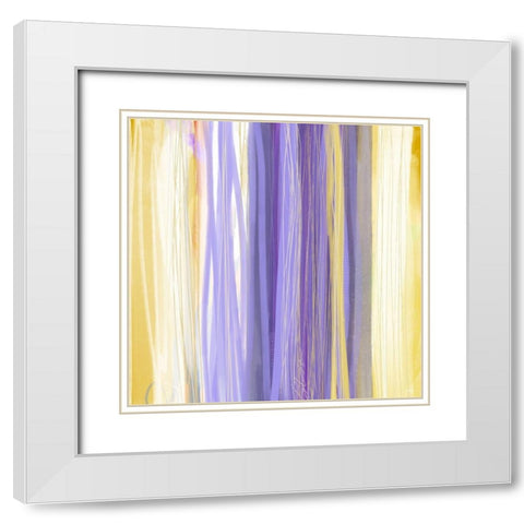 Linear Verticals White Modern Wood Framed Art Print with Double Matting by Meneely, Dan