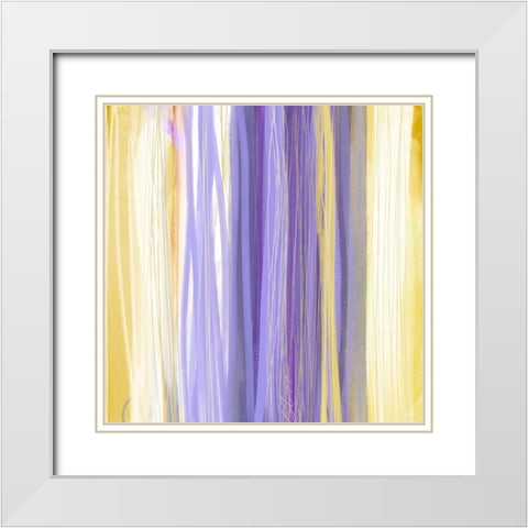 Linear Verticals White Modern Wood Framed Art Print with Double Matting by Meneely, Dan