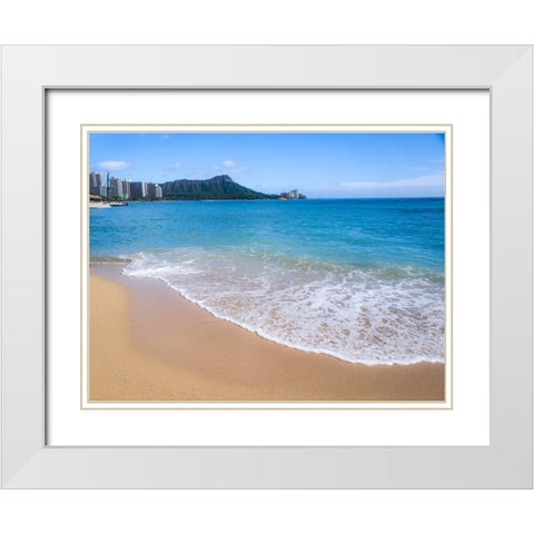 Oahu Shores White Modern Wood Framed Art Print with Double Matting by Bill Carson Photography