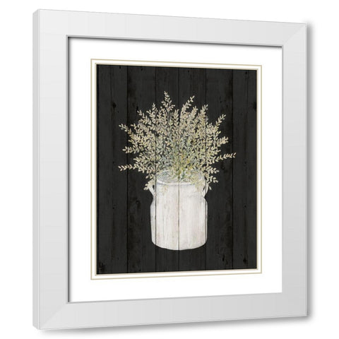 Herbs on Black Wood I White Modern Wood Framed Art Print with Double Matting by Gaynor, Janice