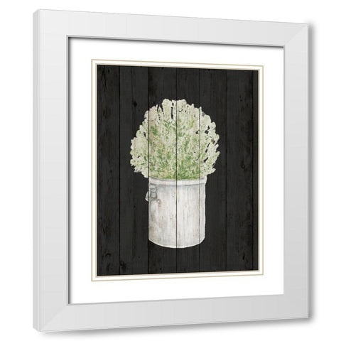 Herbs on Black Wood II White Modern Wood Framed Art Print with Double Matting by Gaynor, Janice