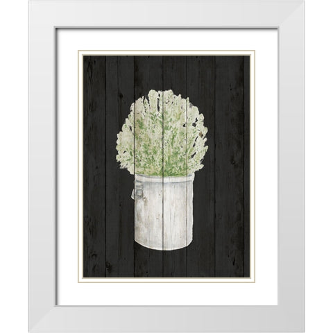 Herbs on Black Wood II White Modern Wood Framed Art Print with Double Matting by Gaynor, Janice