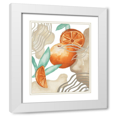 Art Deco Orange White Modern Wood Framed Art Print with Double Matting by Medley, Elizabeth