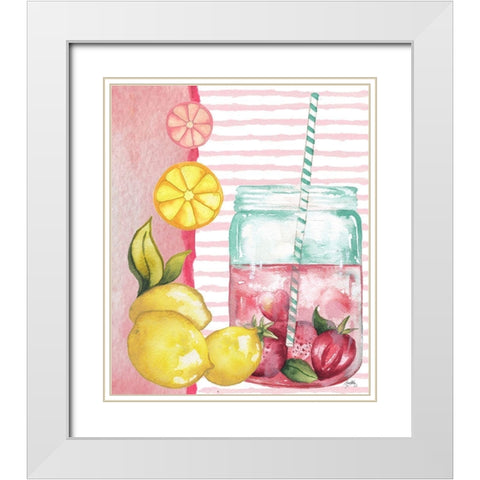 Cool Refreshments I White Modern Wood Framed Art Print with Double Matting by Medley, Elizabeth