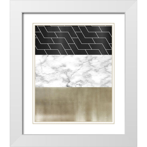 Many Layers I White Modern Wood Framed Art Print with Double Matting by Medley, Elizabeth