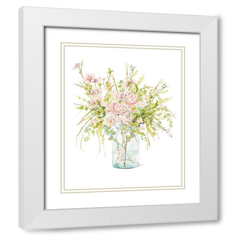 Flowers in Glass Vase White Modern Wood Framed Art Print with Double Matting by Pinto, Patricia