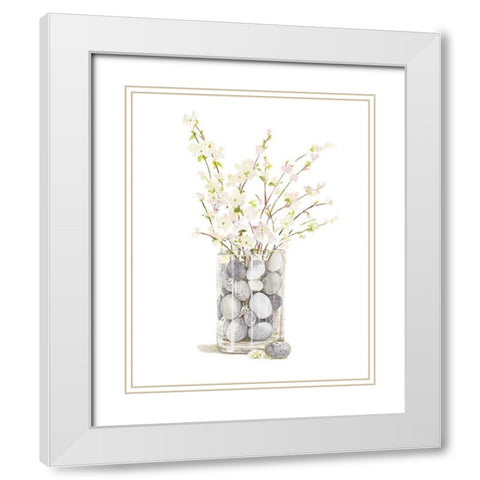 Spring Vase with Rocks White Modern Wood Framed Art Print with Double Matting by Pinto, Patricia