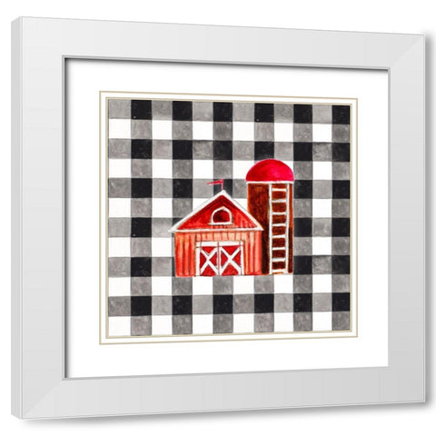 Fun Farm Icon I White Modern Wood Framed Art Print with Double Matting by Gaynor, Janice